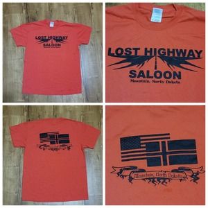 Vtg Lost Highway Saloon Mountain North Dakota T-shirt